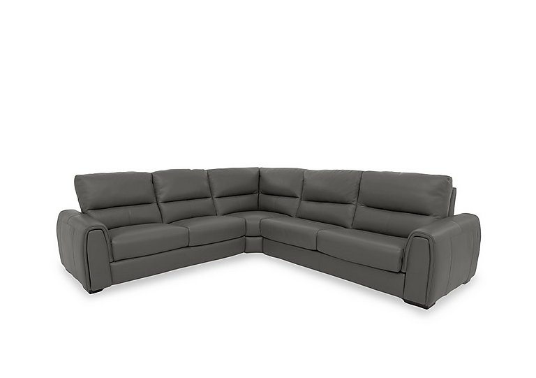 Flex NC Leather Large Left Hand Facing Corner Sofa Bed with Storage Arm - Charcoal Grey