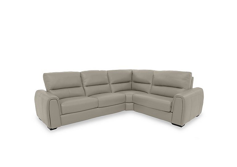 Flex BV Leather Small Right Hand Facing Corner Sofa Bed with Storage Arm - BV Taupe