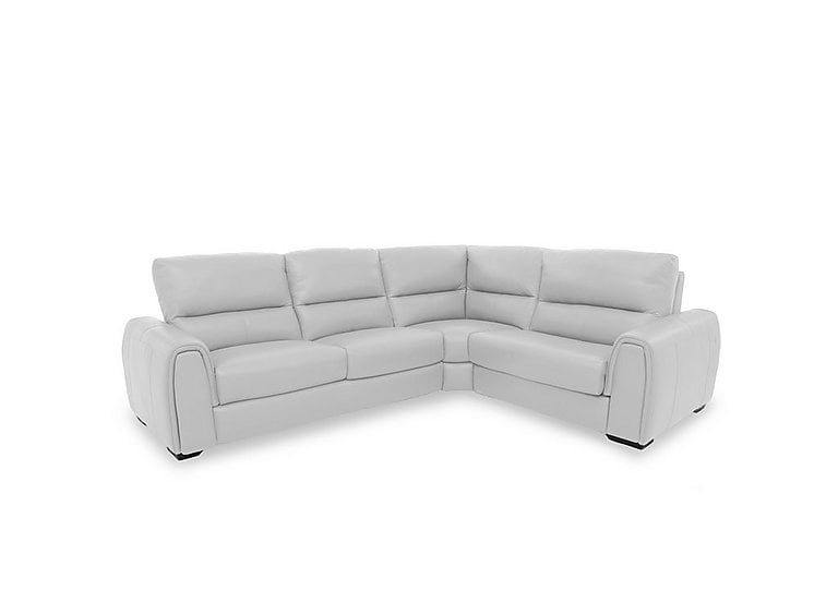 Flex NC Leather Small Right Hand Facing Corner Sofa Bed with Storage Arm - Grey