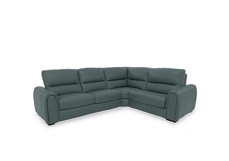 Flex NC Leather Small Right Hand Facing Corner Sofa Bed with Storage Arm - NC Lake Green