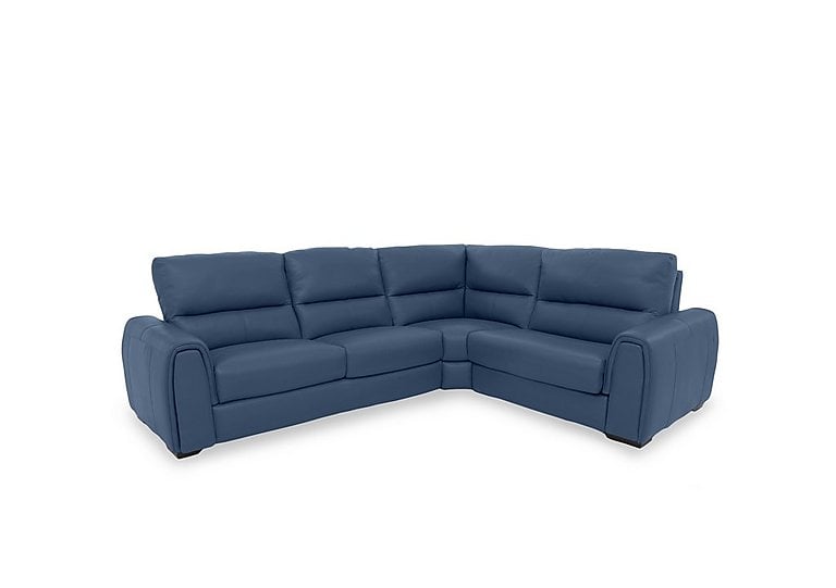 Flex NC Leather Small Right Hand Facing Corner Sofa Bed with Storage Arm - Caribbean Sea