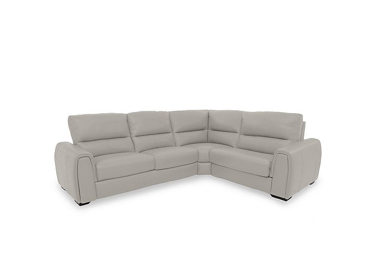 Flex NC Leather Small Right Hand Facing Corner Sofa Bed with Storage Arm - Feather