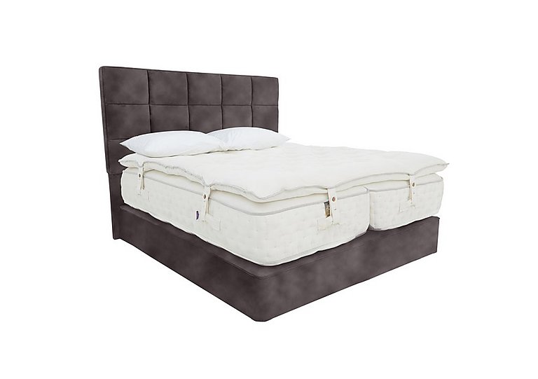 Yorkshire 30K Medium/Firm 4 Drawer Divan Set With 4 Drawer Storage with Zip and Link Mattress with Topper - Super King - Lovely Asphalt