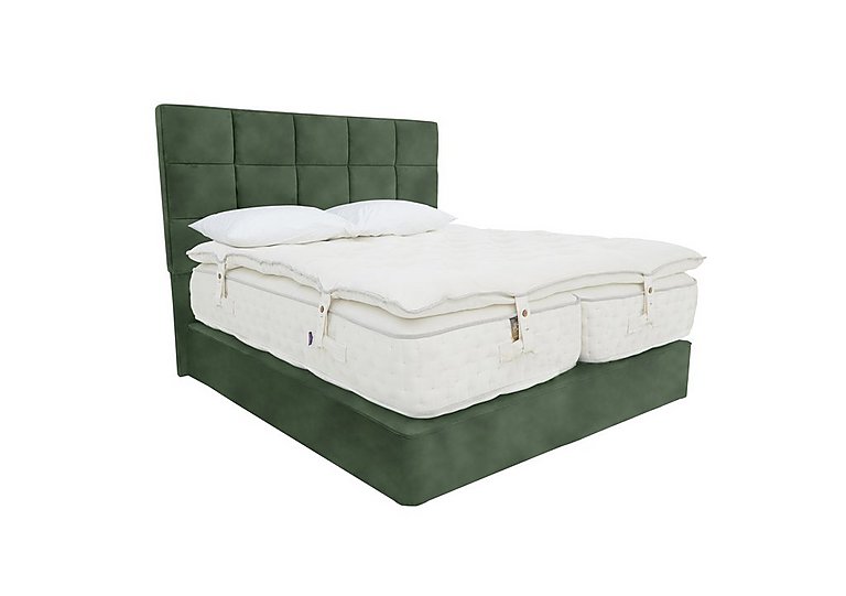 Yorkshire 30K Medium/Firm 4 Drawer Divan Set With 4 Drawer Storage with Zip and Link Mattress with Topper - Super King - Lovely Conifer