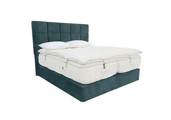 Yorkshire 30K MediumFirm 2 Drawer Divan Set With 2 Drawer Storage with Zip and Link Mattress with Topper  Super King  Lovely Ocean | Bed Sava