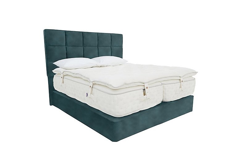 Yorkshire 30K Medium/Firm 4 Drawer Divan Set With 4 Drawer Storage with Zip and Link Mattress with Topper - Super King - Lovely Ocean