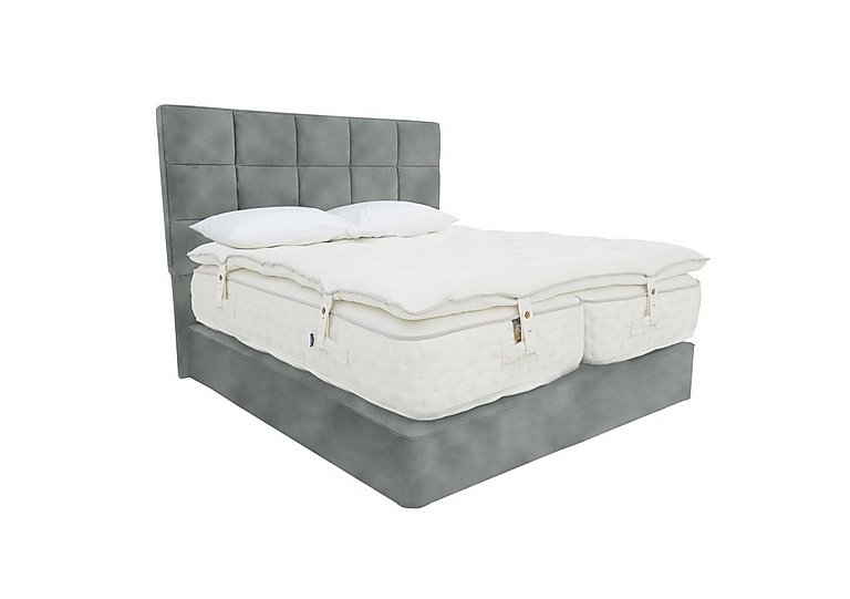 Yorkshire 30K Medium/Firm 2 Drawer Divan Set With 2 Drawer Storage with Zip and Link Mattress with Topper - Super King - Lovely Slate