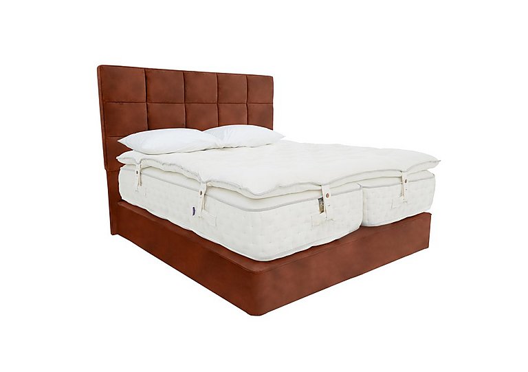 Yorkshire 30K Medium/Firm 2 Drawer Divan Set With 2 Drawer Storage with Zip and Link Mattress with Topper - Super King - Lovely Umber