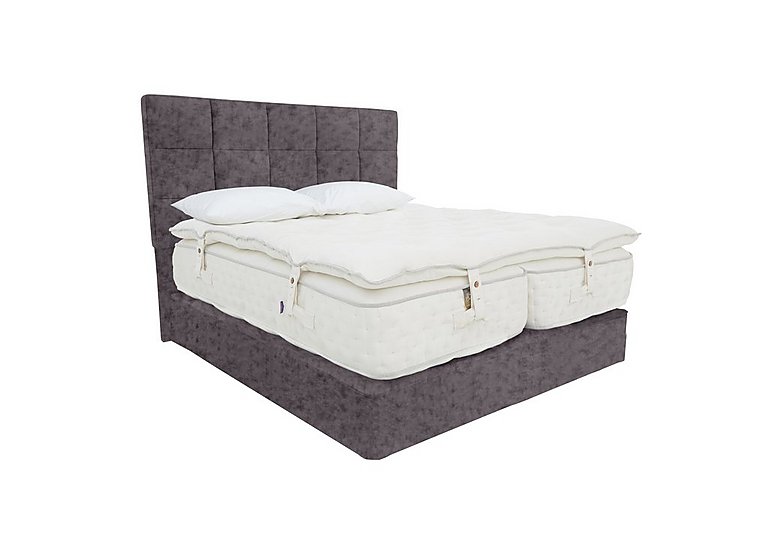 Yorkshire 30K Medium/Firm 2 Drawer Divan Set With 2 Drawer Storage with Zip and Link Mattress with Topper - Super King - Opal Heather