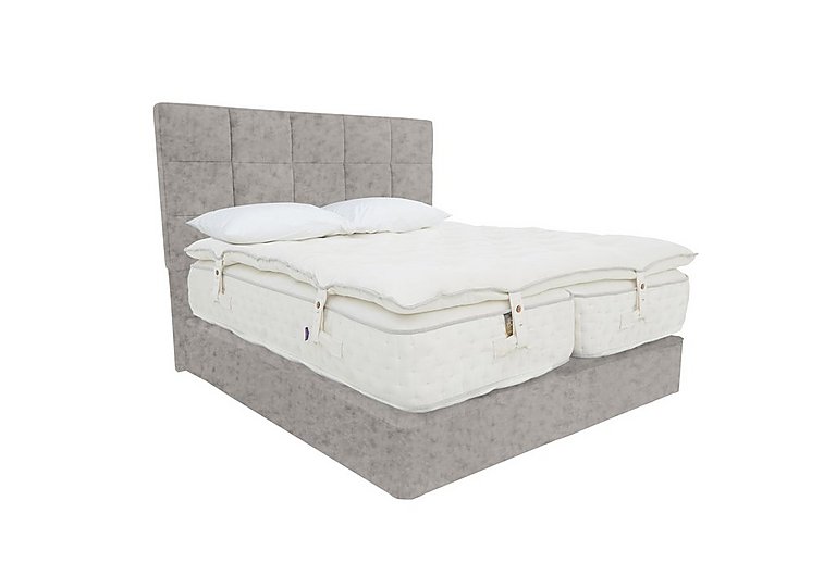 Yorkshire 30K Medium/Firm 4 Drawer Divan Set With 4 Drawer Storage with Zip and Link Mattress with Topper - King Size - Opal Sterling