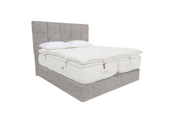 Yorkshire 30K MediumFirm 4 Drawer Divan Set With 4 Drawer Storage with Zip and Link Mattress with Topper  Super King  Opal Sterling | Bed Sava