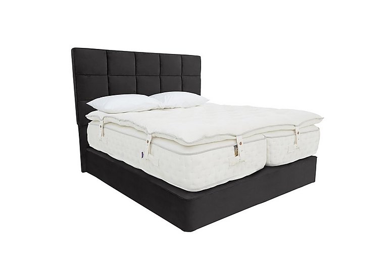 Yorkshire 30K Medium/Firm 4 Drawer Divan Set With 4 Drawer Storage with Zip and Link Mattress with Topper - King Size - Seven Anthracite