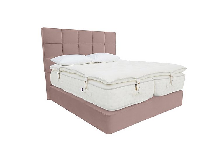 Yorkshire 30K Medium/Firm 4 Drawer Divan Set With 4 Drawer Storage with Zip and Link Mattress with Topper - King Size - Seven Blossom