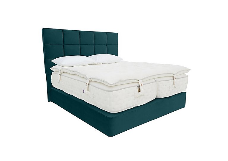 Yorkshire 30K Medium/Firm 2 Drawer Divan Set With 2 Drawer Storage with Zip and Link Mattress with Topper - Super King - Seven Emerald