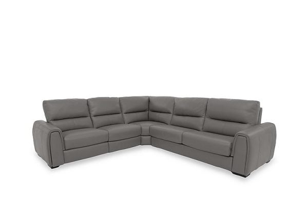 Flex BV Leather Large Left Hand Facing Corner Sofa Bed with Power Recliner and Storage Arms  BV Elephant | Bed Sava