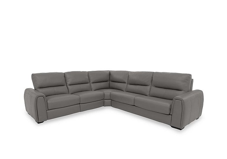 Flex BV Leather Large Left Hand Facing Corner Sofa Bed with Power Recliner and Storage Arms - BV Elephant