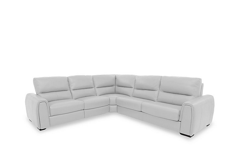 Flex NC Leather Large Left Hand Facing Corner Sofa Bed with Power Recliner and Storage Arms - Grey