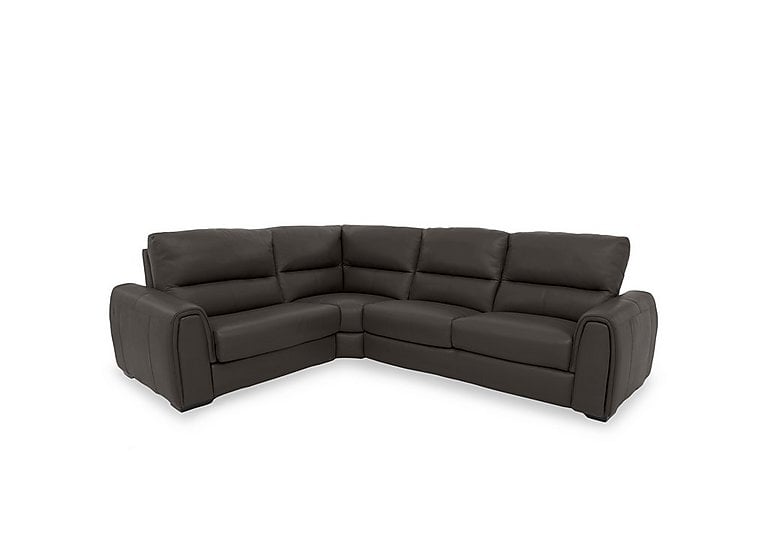 Flex BV Leather Small Left Hand Facing Corner Sofa Bed with Power Recliner and Storage Arms - Dark Chocolate