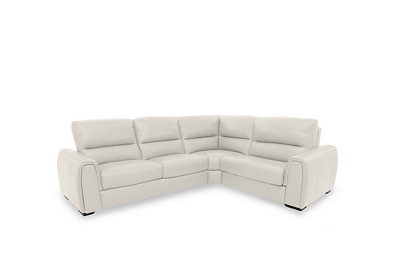 Flex BV Leather Small Right Hand Facing Corner Sofa Bed with Power Recliner and Storage Arms - Frost