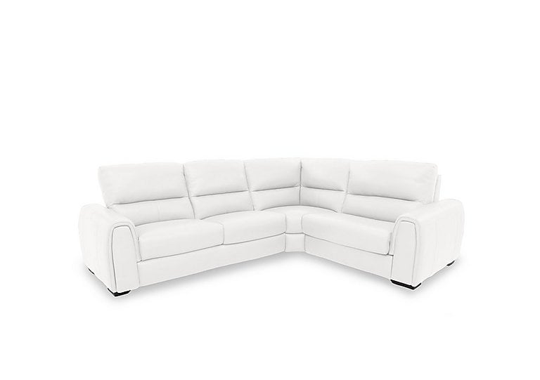 Flex NC Leather Small Right Hand Facing Corner Sofa Bed with Power Recliner and Storage Arms - NC Star White