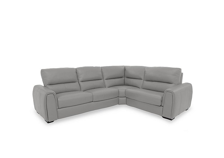 Flex NC Leather Small Right Hand Facing Corner Sofa Bed with Power Recliner and Storage Arms - Sleet