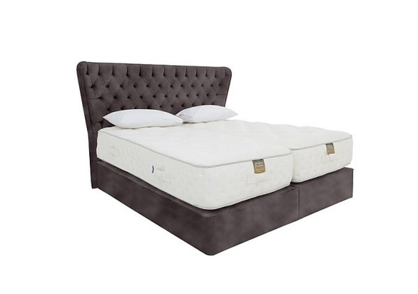 Harrison Spinks  Yorkshire 25K 2 Drawer Firm Divan Set With 2 Drawer Storage with Zip and Link Firm Mattress  King Size  Lovely Asphalt | Bed Sava