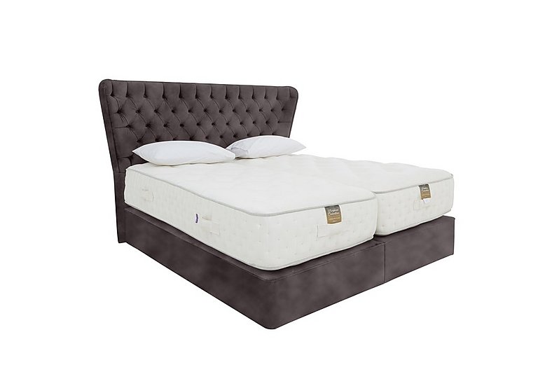 Harrison Spinks - Yorkshire 25K 2 Drawer Firm Divan Set With 2 Drawer Storage with Zip and Link Firm Mattress - King Size - Lovely Asphalt