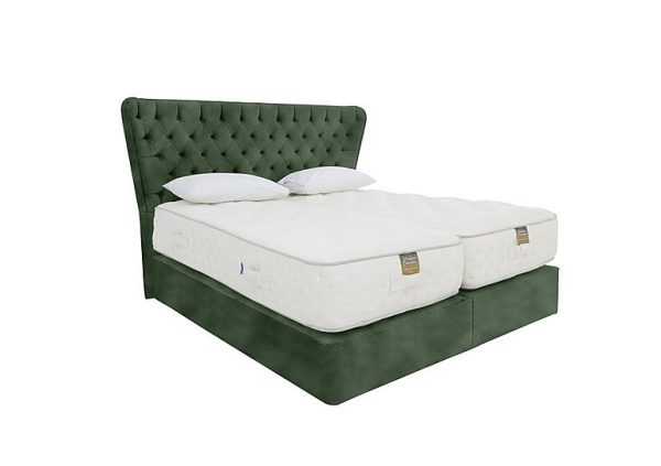 Harrison Spinks  Yorkshire 25K 2 Drawer Firm Divan Set With 2 Drawer Storage with Zip and Link Firm Mattress  King Size  Lovely Conifer | Bed Sava