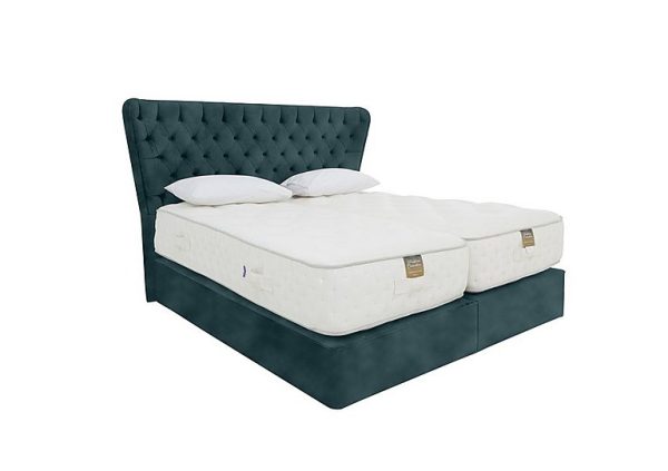 Harrison Spinks  Yorkshire 25K 2 Drawer Firm Divan Set With 2 Drawer Storage with Zip and Link Firm Mattress  King Size  Lovely Ocean | Bed Sava