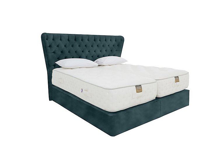Harrison Spinks - Yorkshire 25K 2 Drawer Firm Divan Set With 2 Drawer Storage with Zip and Link Firm Mattress - King Size - Lovely Ocean