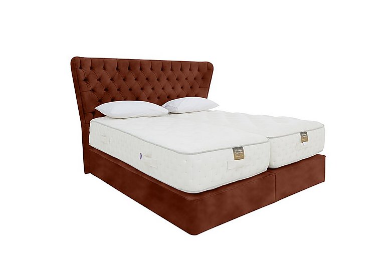 Harrison Spinks - Yorkshire 25K 2 Drawer Firm Divan Set With 2 Drawer Storage with Zip and Link Firm Mattress - King Size - Lovely Umber