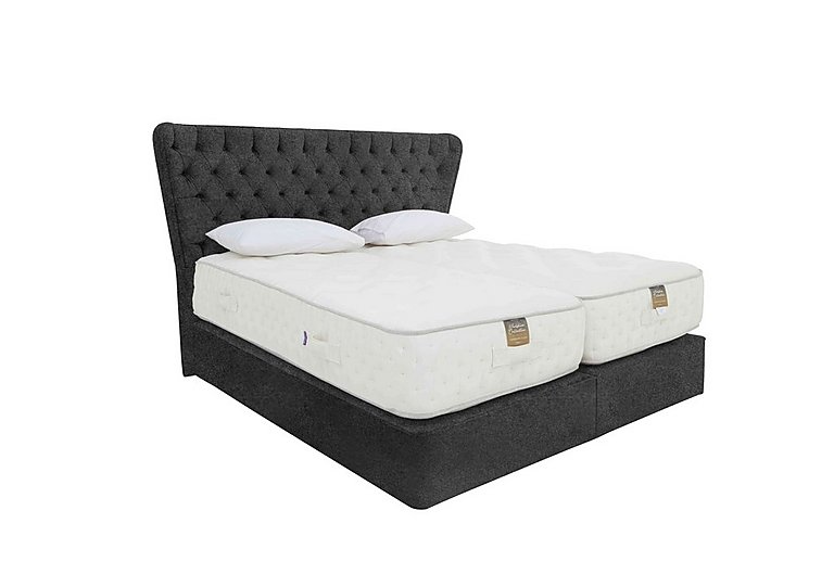 Harrison Spinks - Yorkshire 25K 2 Drawer Firm Divan Set With 2 Drawer Storage with Zip and Link Firm Mattress - King Size - Mole Charcoal