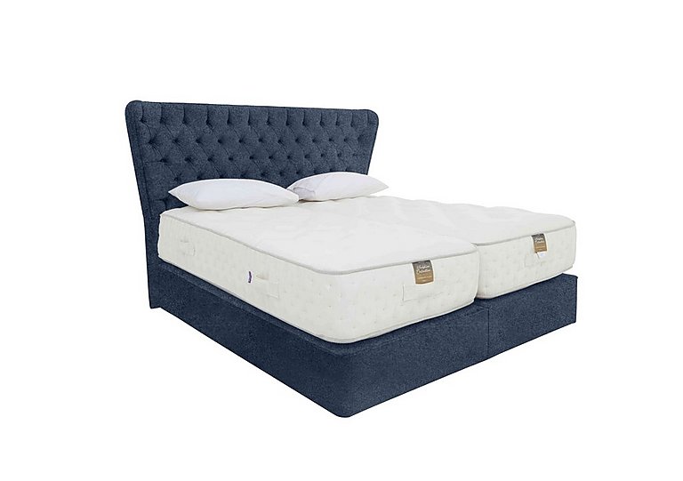 Harrison Spinks - Yorkshire 25K 2 Drawer Firm Divan Set With 2 Drawer Storage with Zip and Link Firm Mattress - King Size - Mole Denim