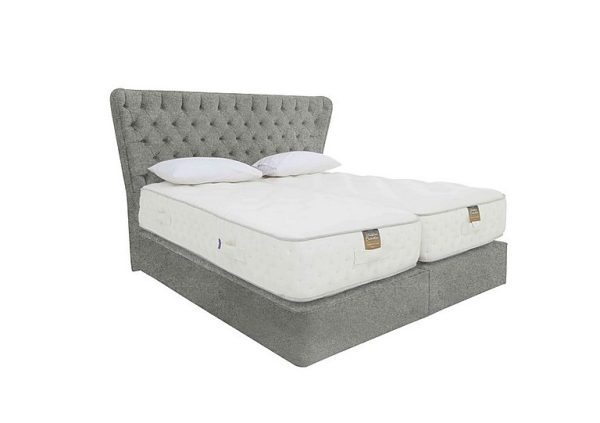 Harrison Spinks  Yorkshire 25K 2 Drawer Firm Divan Set With 2 Drawer Storage with Zip and Link Firm Mattress  King Size  Mole Mercury | Bed Sava
