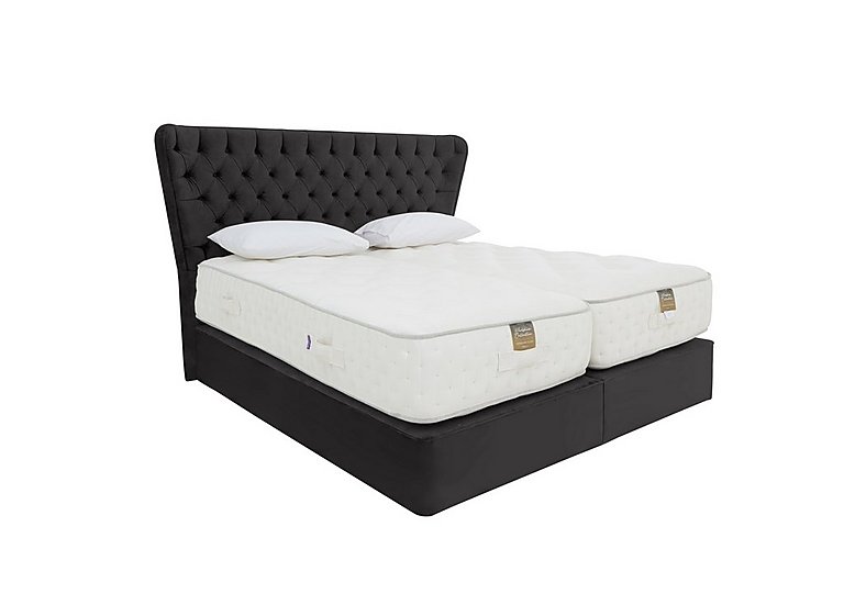 Harrison Spinks - Yorkshire 25K 2 Drawer Firm Divan Set With 2 Drawer Storage with Zip and Link Firm Mattress - King Size - Seven Anthracite