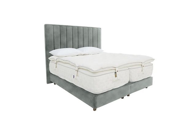 Yorkshire 40K Shallow Medium Divan Set With No Storage with Zip and Link MediumFirm Mattress with Topper  Super King  Lovely Slate | Bed Sava