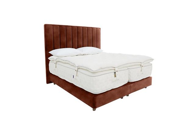 Yorkshire 40K Shallow Medium Divan Set With No Storage with Zip and Link MediumFirm Mattress with Topper  Super King  Lovely Umber | Bed Sava