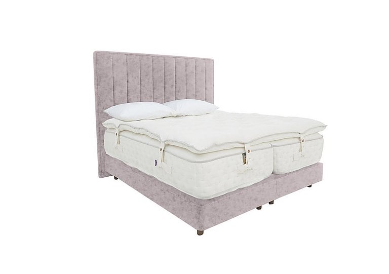 Harrison Spinks - Yorkshire 40K Shallow Medium Divan Set With No Storage with Zip and Link Firm Mattress with Topper - Super King - Opal Dusk