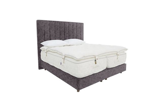 Yorkshire 40K Shallow Medium Divan Set With No Storage with Zip and Link MediumFirm Mattress with Topper  Super King  Opal Heather | Bed Sava
