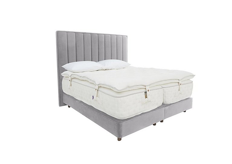 Harrison Spinks - Yorkshire 40K Shallow Divan Set With No Storage with Zip and Firm Link Mattress with Topper - King Size - Seven Lilac