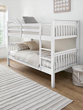 Very Home Novara Bunk Bed With Mattress Options (Buy &Amp; Save!) - White - Fsc&Reg; Certified - Bunk Bed Frame With 2 Premium Mattresses