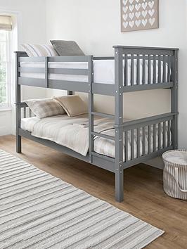 Very Home Novara Bunk Bed With Mattress Options (Buy &Amp; Save!) - Grey - Fsc&Reg; Certified - Bed Frame With 2 Standard Mattresses