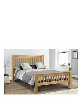 Julian Bowen Amsterdam Solid OakOak Veneer Oak Bed Frame  Double | Bed Sava