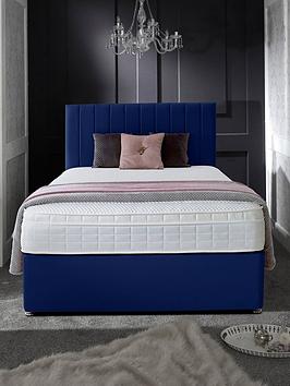 Shire Beds Liberty 1000 Pocket Memory Mattress And Upholstered Divan Base Bed Set Headboard Sold Separately  FscReg Certified  Navy | Bed Sava