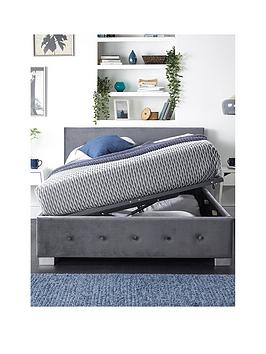 Aspire Plush Velvet Side Opening Ottoman Bed Frame