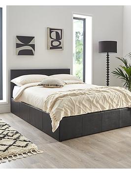 Very Home Marston Faux Leather End Lift Up Storage Ottoman Bed With Mattress Options (Buy And Save!) - Black - Fsc&Reg; Certified - Bed Frame With Memory Mattress