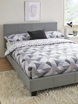 Everyday Marston Faux Leather Bed Frame With Mattress Options (Buy And Save!) - Grey -  - Fsc&Reg; Certified - Bed Frame Only