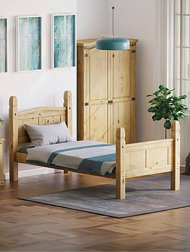 Vida Designs Corona Solid Pine Bed Frame - High Foot End