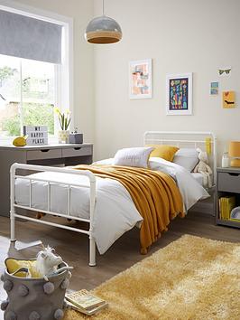 Very Home Freddie Children'S Metal Single Bed Frame With Mattress Options (Buy &Amp; Save!) - White - Bed Frame Only