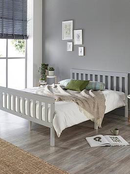 Clayton Wooden Bed Frame With Mattress Options (Buy &Amp; Save!) - Grey - Bed Frame With Memory Mattress